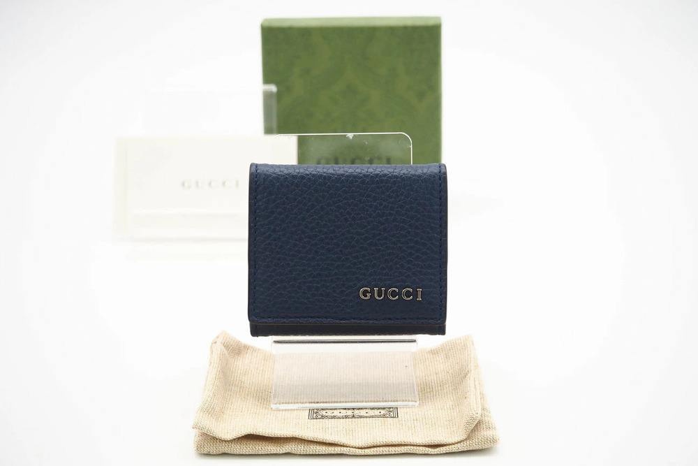 Gucci leather coin case Navy Blue